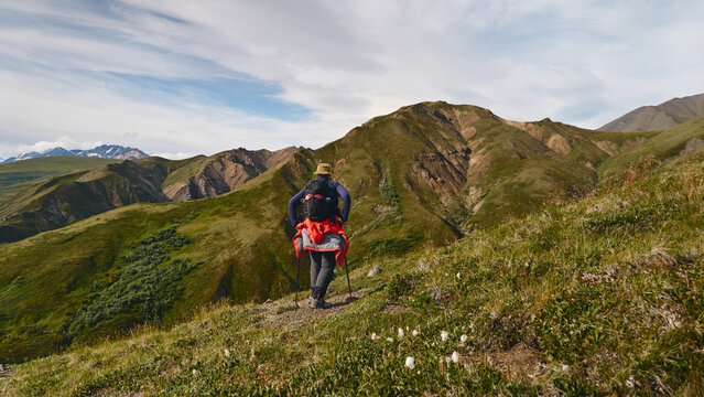 Hiker on mountain 