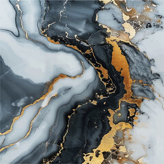 Fototapeta premium Luxury Alcohol Ink Marble. Light Gold Glitter. Blue Marble Watercolor. Foil Gradient Background.