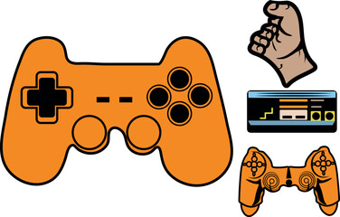 Game vector flat silhouette collection