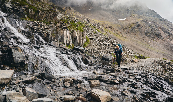 Alaska hiker and river