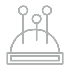 Pin Cushion Vector Line Grey Icon Design
