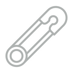 Safety Pin Vector Line Grey Icon Design