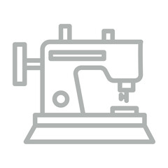 Sewing Machine Vector Line Grey Icon Design
