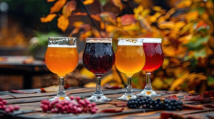 Local brewers offering tastings of seasonal craft beers brewed with ingredients harvested during the fall season.