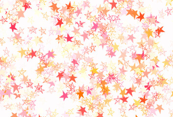 Light Red, Yellow vector pattern with christmas stars.