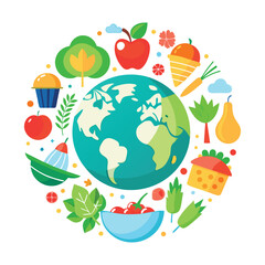 World Food Day Vector Illustration on 16 October.