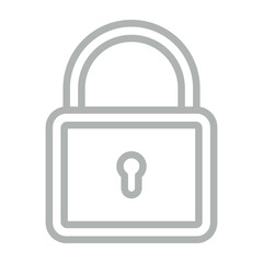 Lock Vector Line Grey Icon Design