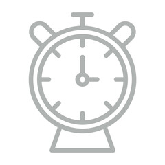 Clock with checkmark Vector Line Grey Icon Design