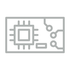 Circuit board Vector Line Grey Icon Design