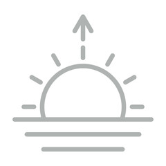 Fototapeta premium Sunrise Vector Line Grey Icon Design