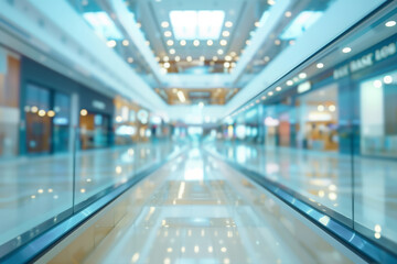 Fototapeta premium Blurred Modern Shopping Mall Interior Background