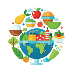 World Food Day Vector Illustration on 16 October.