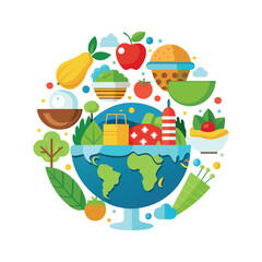World Food Day Vector Illustration on 16 October.