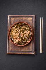 Asian dish rice noodles with salt and spices