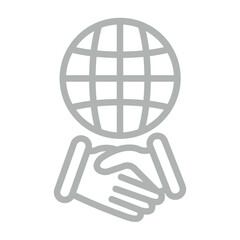 Global Partnership Vector Line Grey Icon Design