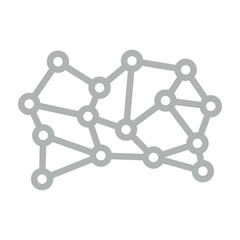 Connecting Dots Vector Line Grey Icon Design