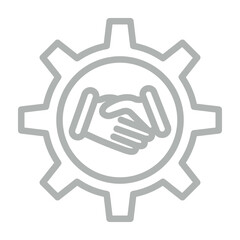 Strategic Alliance Vector Line Grey Icon Design