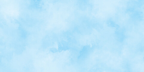 Watercolor illustration art marble painting sky, soft light blue abstract gradient sky watercolor background wallpaper with clouds, Hand painted abstract soft sky blue watercolor sky and clouds.