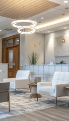 Modern Botox Clinic Lobby with Comfortable Seating and Stylish Decor for a Welcoming Atmosphere