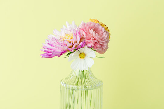 Lime green floral bouquet studio image