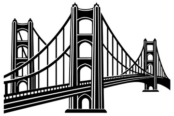 Golden gate bridge silhouette. bridge vector silhouette illustration