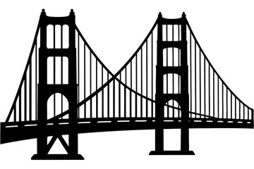 Golden gate bridge silhouette. bridge vector silhouette illustration