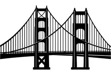 Golden gate bridge silhouette. bridge vector silhouette illustration