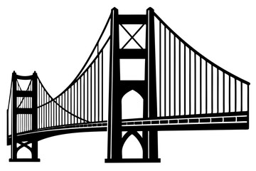 Golden gate bridge silhouette. bridge vector silhouette illustration