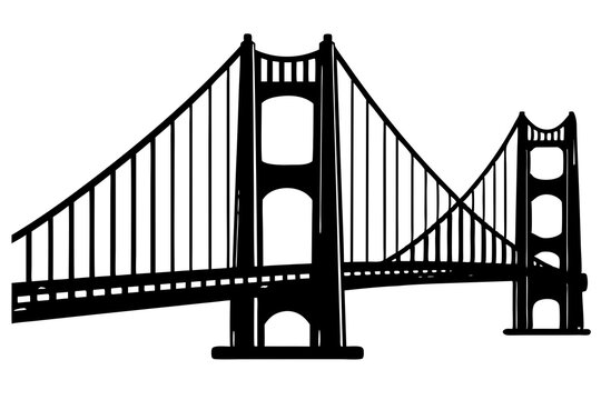 golden gate bridge black silhouette clip art preview