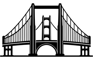 Golden gate bridge silhouette. bridge vector silhouette illustration