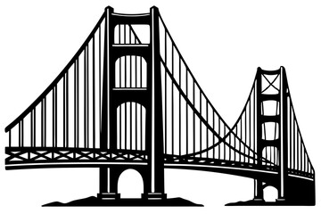 Golden gate bridge silhouette. bridge vector silhouette illustration