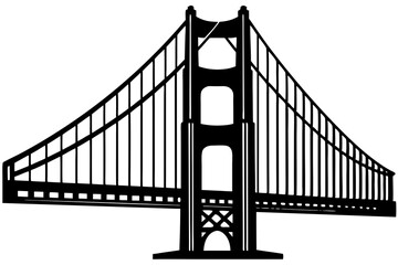 Golden gate bridge silhouette. bridge vector silhouette illustration