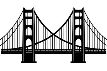 Golden gate bridge silhouette. bridge vector silhouette illustration