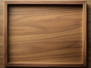 Wooden Frame on Wood Background.