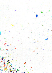 Multicolored paper confetti on transparent background. Realistic confetti flying. Colorful scattered items to holiday decorations. transparent PNG