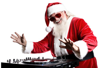 PNG Dj wearing santa claus celebration adult fun.