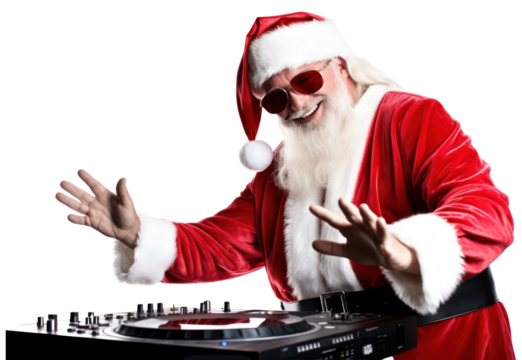 PNG Dj wearing santa claus celebration adult fun. - Powered by Adobe