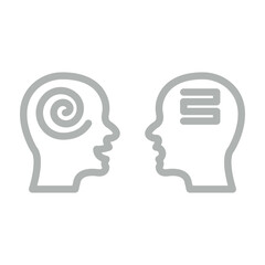 Convergent Thinking Vector Line Grey Icon Design