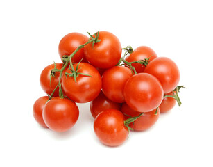 Stack tomatoes on white background