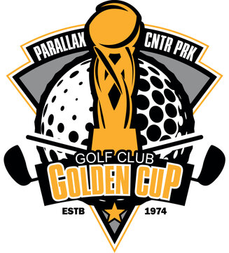 Golf club emblem Golden cup