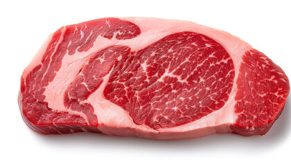 japanese wagyu sirloin isolated on white background
