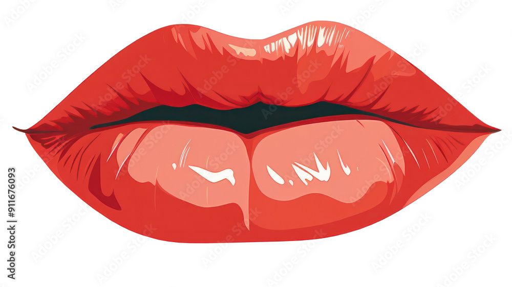 Wall mural png lipstick kiss cosmetics fashion cartoon.