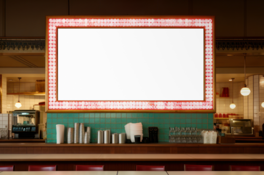 Digital menu screen png mockup, transparent design