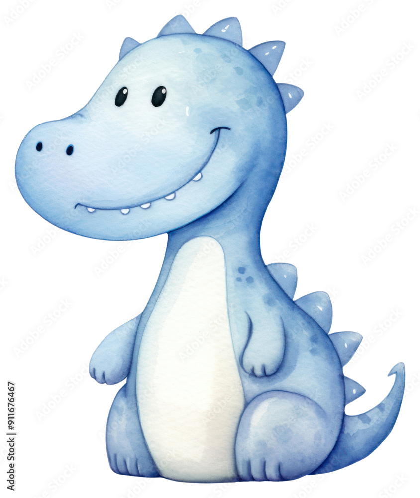 Wall mural PNG Blue dinosaur figurine cartoon animal.