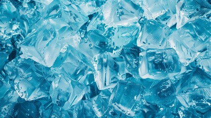 Obraz premium Frozen Tundra Ice Texture background,Blue ice cubes texture, can be used for printed materials like brochures, flyers, business cards.