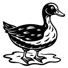 Create a Duck: Puddles Art on a White Background