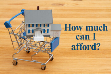 How much can I afford for a home with a blue shopping cart with a house on a desk