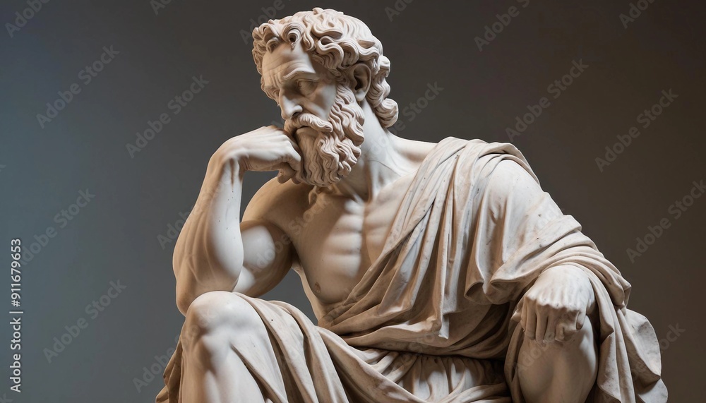 Canvas Prints statue of a greek philosopher in contemplation, at historical museum