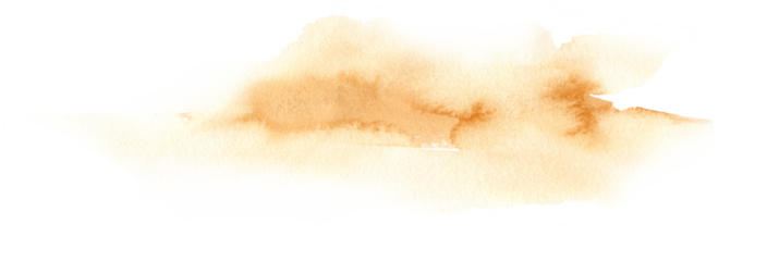 Abstract orange watercolor water splash on transparent background. Watercolor texture in orange color.