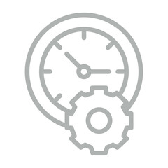 Time Management Vector Line Grey Icon Design